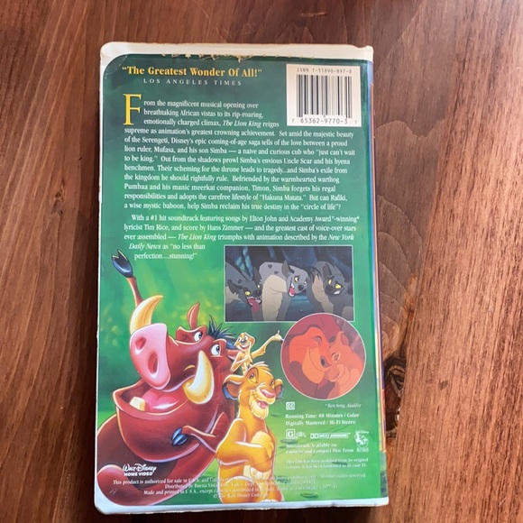 Disney Lion King original VHS - Picture 3 of 4
